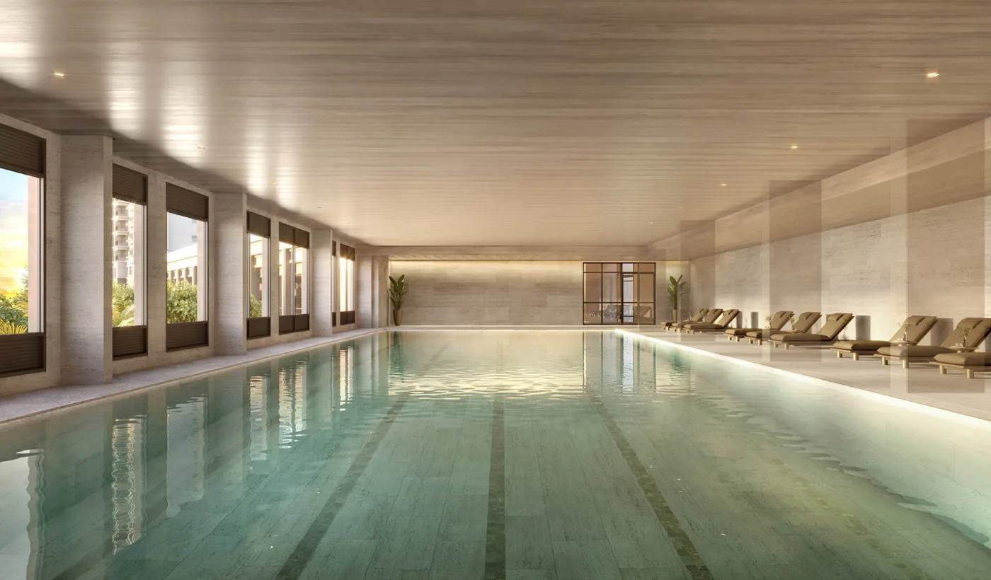 Piscina coberta com 5 raias — Jardim da Hípica Residences
